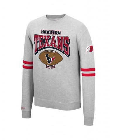 Men's Heathered Gray Houston Texans Allover Print Fleece Pullover Sweatshirt $42.90 Sweatshirt