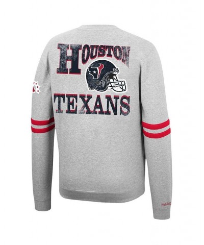 Men's Heathered Gray Houston Texans Allover Print Fleece Pullover Sweatshirt $42.90 Sweatshirt