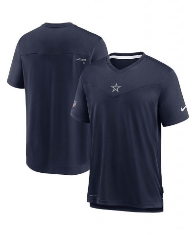 Men's Navy Dallas Cowboys Sideline Coaches Performance V-Neck T-shirt $28.80 T-Shirts