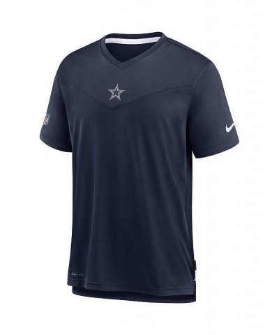 Men's Navy Dallas Cowboys Sideline Coaches Performance V-Neck T-shirt $28.80 T-Shirts