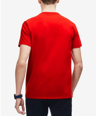 Men’s Classic V-Neck Soft Pima Cotton Tee Shirt Red $37.80 T-Shirts