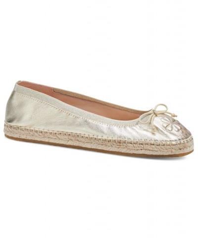 Women's Clubhouse Espadrille Flats Gold $56.68 Shoes