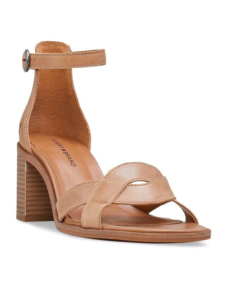 Women's Sarwa Ankle-Strap Dress Sandals Tan/Beige $41.65 Shoes