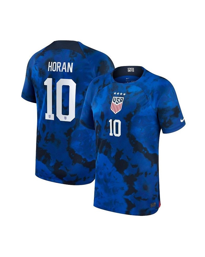 Men's Lindsey Horan Blue USWNT 2022/23 Away Breathe Stadium Replica Player Jersey $51.80 Jersey