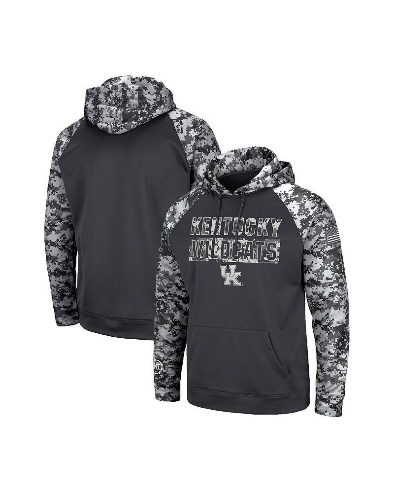 Men's Charcoal Kentucky Wildcats OHT Military-Inspired Appreciation Digital Camo Pullover Hoodie $38.99 Sweatshirt