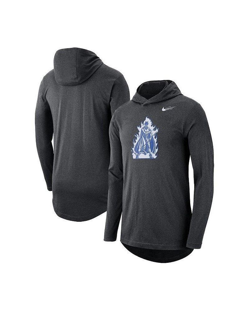 Men's Heathered Charcoal Duke Blue Devils Long Sleeve Performance Tri-Blend Hoodie T-shirt $25.37 T-Shirts