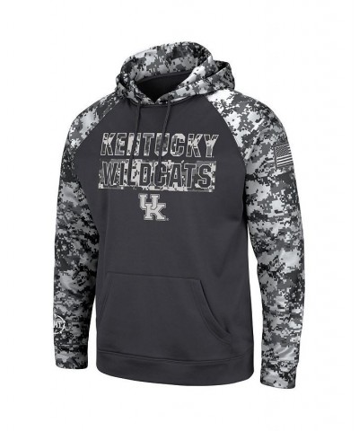 Men's Charcoal Kentucky Wildcats OHT Military-Inspired Appreciation Digital Camo Pullover Hoodie $38.99 Sweatshirt