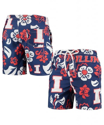 Men's Navy Illinois Fighting Illini Floral Volley Logo Swim Trunks $36.39 Swimsuits