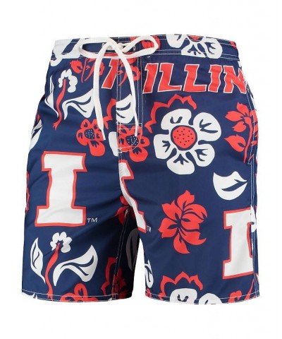 Men's Navy Illinois Fighting Illini Floral Volley Logo Swim Trunks $36.39 Swimsuits