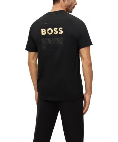 BOSS Men's Artwork and Logos Cotton-Jersey T-shirt Black $41.36 T-Shirts