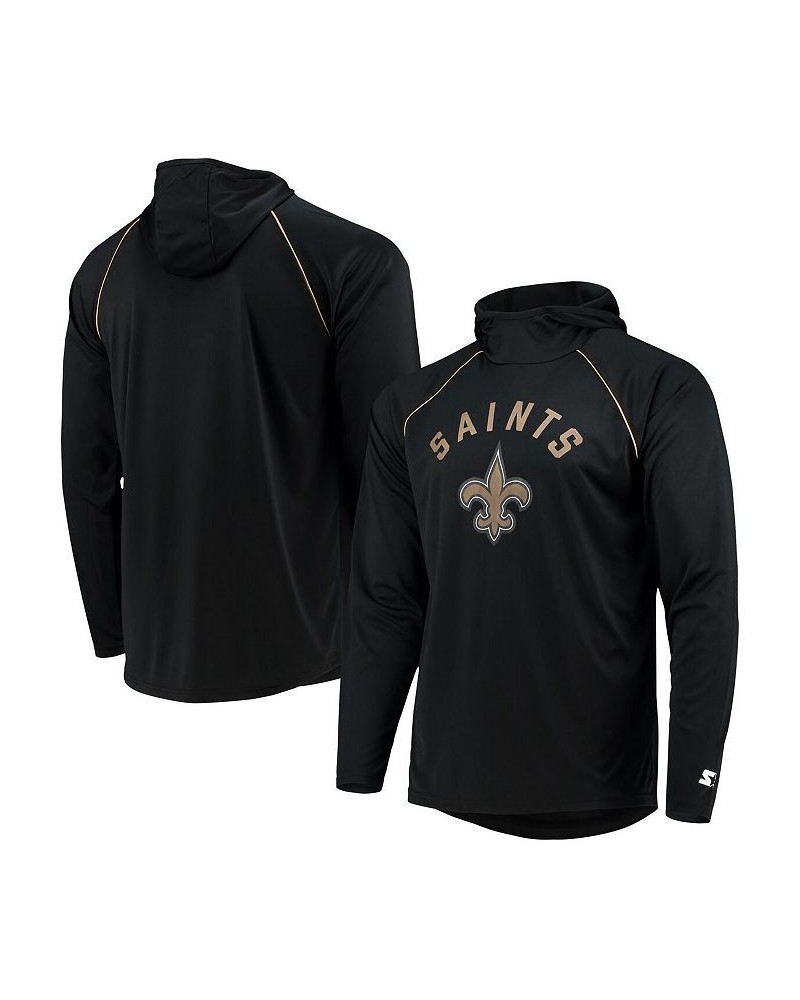 Men's Black New Orleans Saints Raglan Long Sleeve Hoodie T-shirt $28.04 T-Shirts