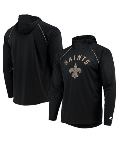 Men's Black New Orleans Saints Raglan Long Sleeve Hoodie T-shirt $28.04 T-Shirts