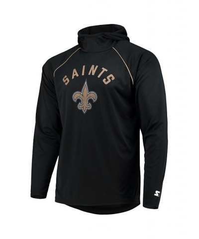 Men's Black New Orleans Saints Raglan Long Sleeve Hoodie T-shirt $28.04 T-Shirts