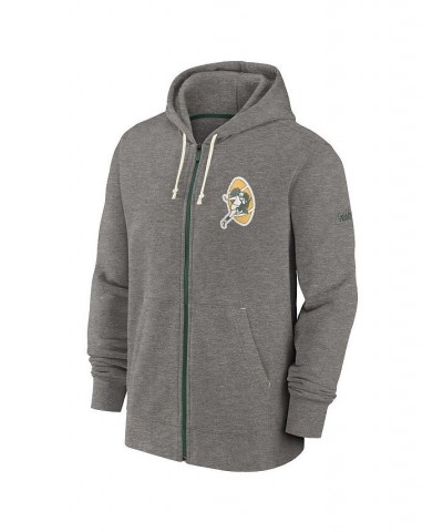 Men's Heather Charcoal Green Bay Packers Historic Lifestyle Full-Zip Hoodie $44.65 Sweatshirt