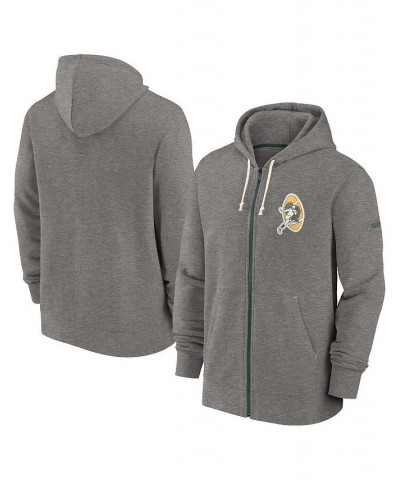 Men's Heather Charcoal Green Bay Packers Historic Lifestyle Full-Zip Hoodie $44.65 Sweatshirt