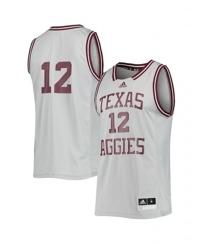 Men's 12 Gray Texas A&M Aggies Reverse Retro Jersey $48.00 Jersey