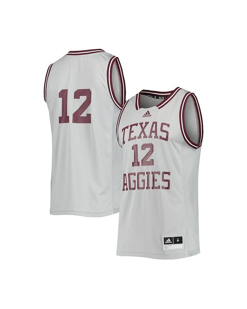 Men's 12 Gray Texas A&M Aggies Reverse Retro Jersey $48.00 Jersey