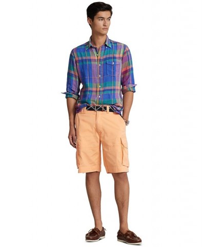 Men's Classic-Fit Plaid Linen Shirt Multi $50.56 Shirts