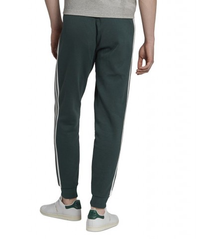 Men's Adicolor Classics 3-Stripes Fitted Fleece Joggers Green $32.25 Pants