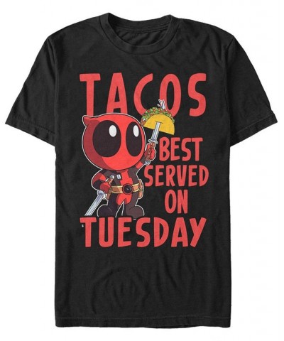 Marvel Men's Deadpool Tacos Best On Tuesday Short Sleeve T-Shirt Black $14.70 T-Shirts