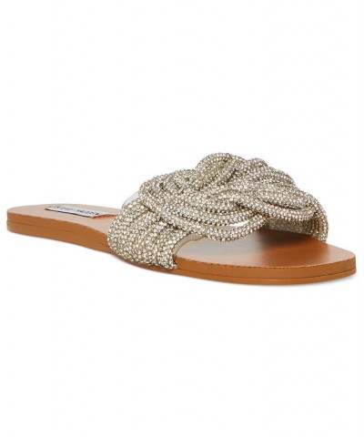 Women's Adore Rhinestone Knotted Flat Sandals Multi $35.60 Shoes