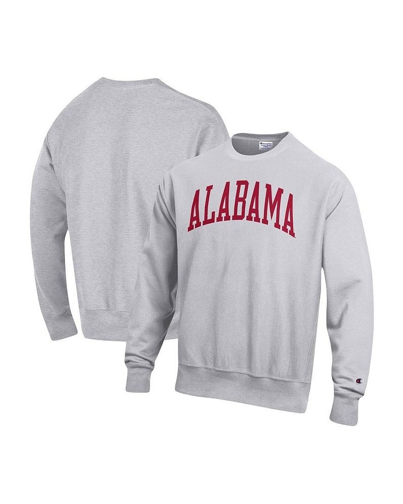 Men's Heathered Gray Alabama Crimson Tide Arch Reverse Weave Pullover Sweatshirt $40.80 Sweatshirt