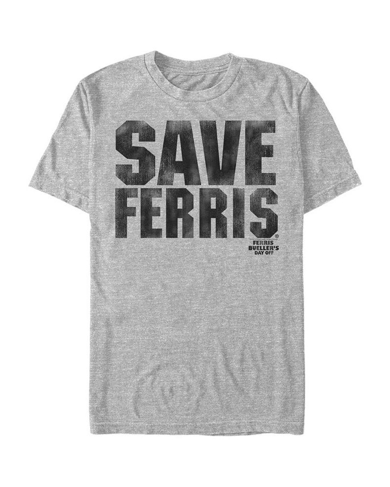 Paramount Men's Ferris Bueller'S Day Off Save Him Short Sleeve T-Shirt Gray $19.94 T-Shirts