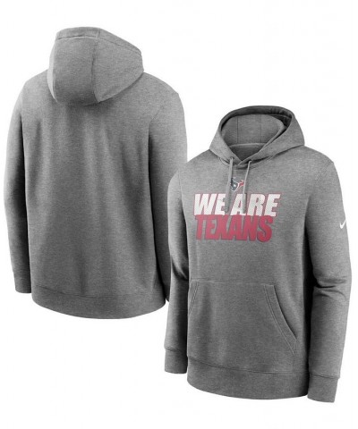 Men's Heathered Gray Houston Texans Fan Gear Local Club Pullover Hoodie $34.40 Sweatshirt