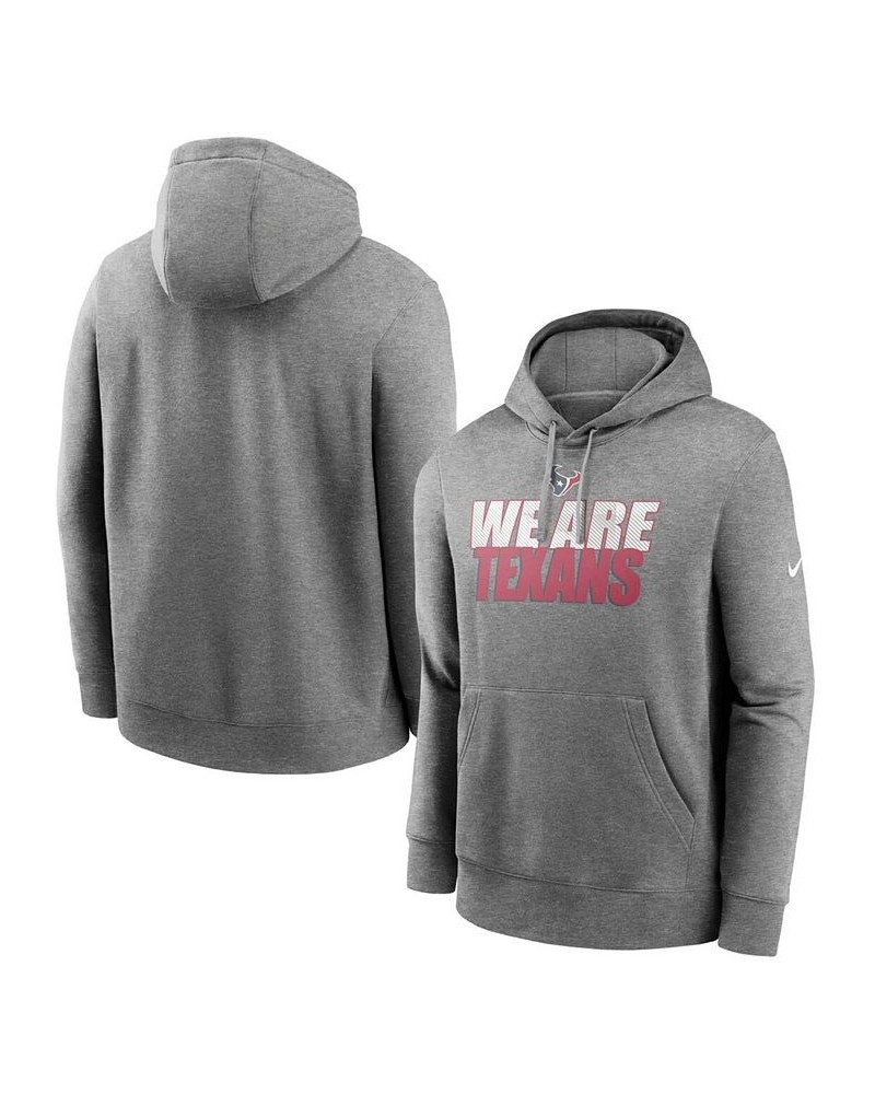 Men's Heathered Gray Houston Texans Fan Gear Local Club Pullover Hoodie $34.40 Sweatshirt