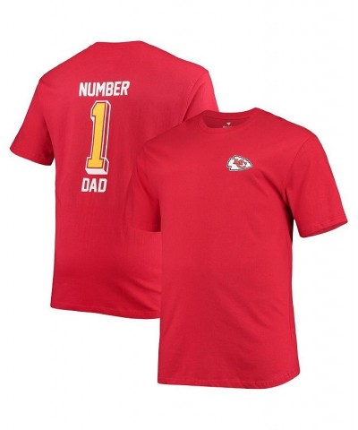 Men's Branded Red Kansas City Chiefs Big and Tall 1 Dad 2-Hit T-shirt $22.35 T-Shirts