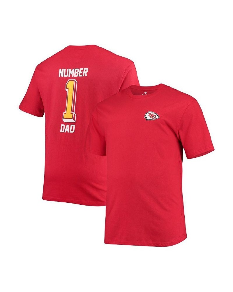 Men's Branded Red Kansas City Chiefs Big and Tall 1 Dad 2-Hit T-shirt $22.35 T-Shirts