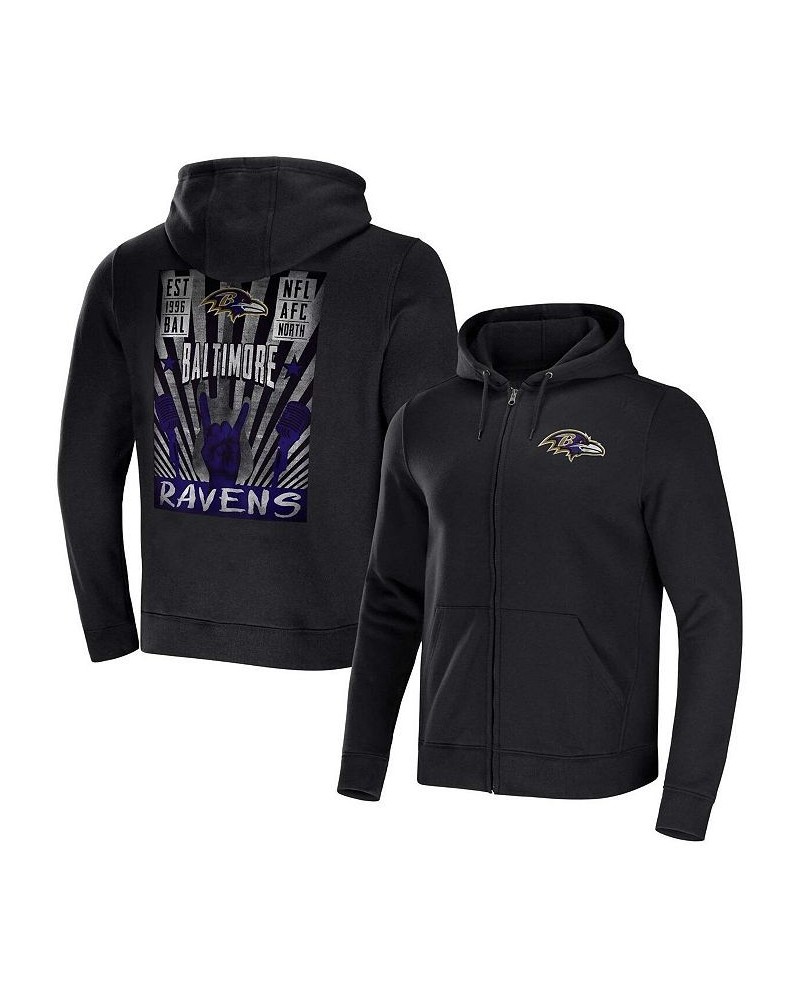 Men's NFL x Darius Rucker Collection by Black Baltimore Ravens Rocker Full-Zip Hoodie $40.55 Sweatshirt