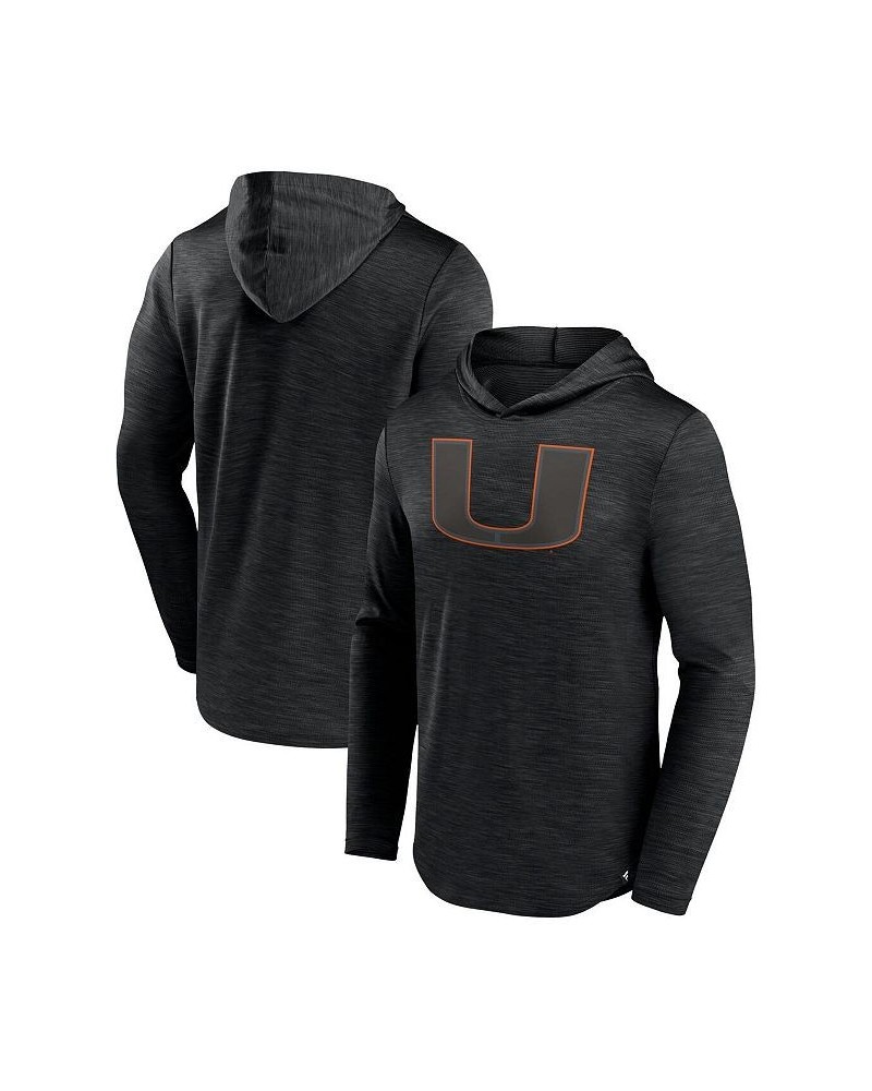 Men's Branded Heather Black Miami Hurricanes Transitional Hoodie T-shirt $30.00 T-Shirts