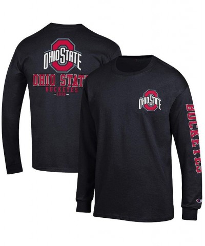 Men's Black Ohio State Buckeyes Team Stack 3-Hit Long Sleeve T-shirt $27.49 T-Shirts