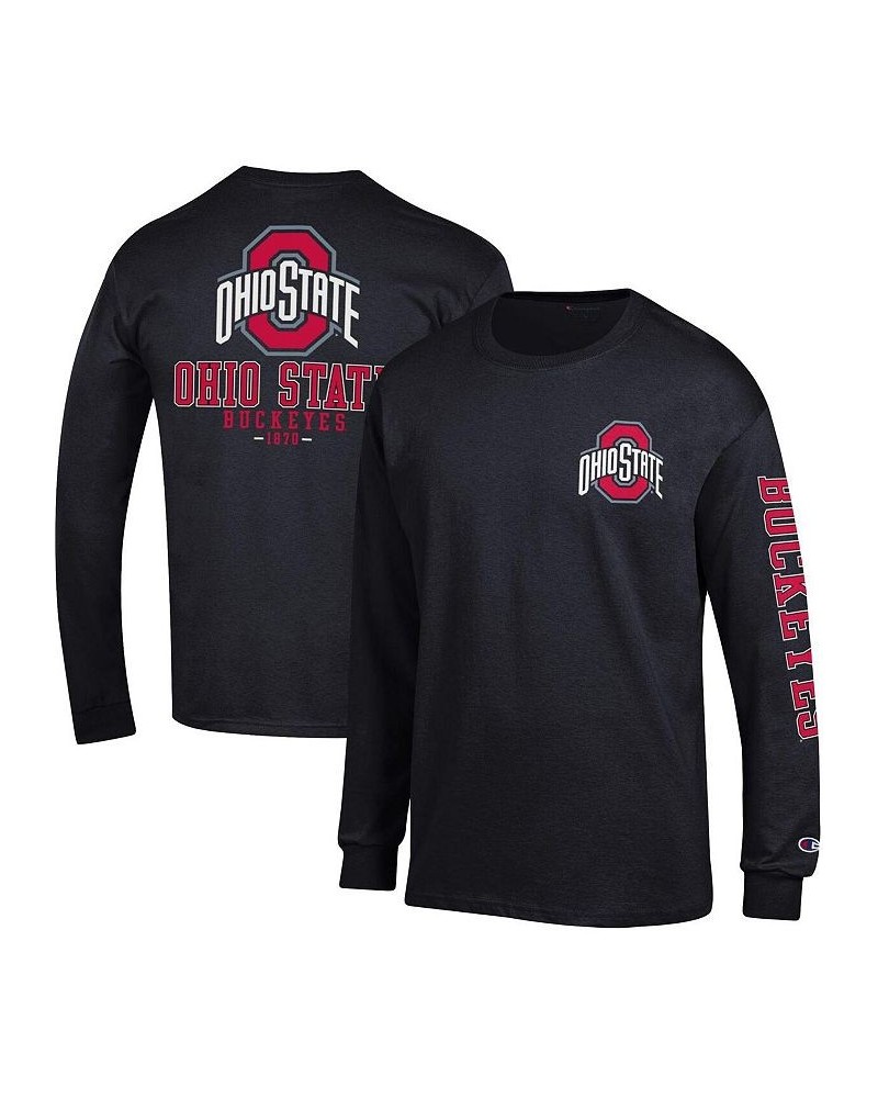 Men's Black Ohio State Buckeyes Team Stack 3-Hit Long Sleeve T-shirt $27.49 T-Shirts