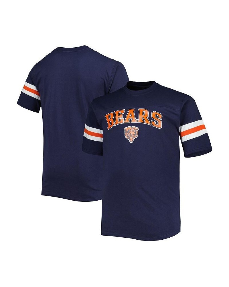 Men's Navy Chicago Bears Big and Tall Arm Stripe T-shirt $29.14 T-Shirts