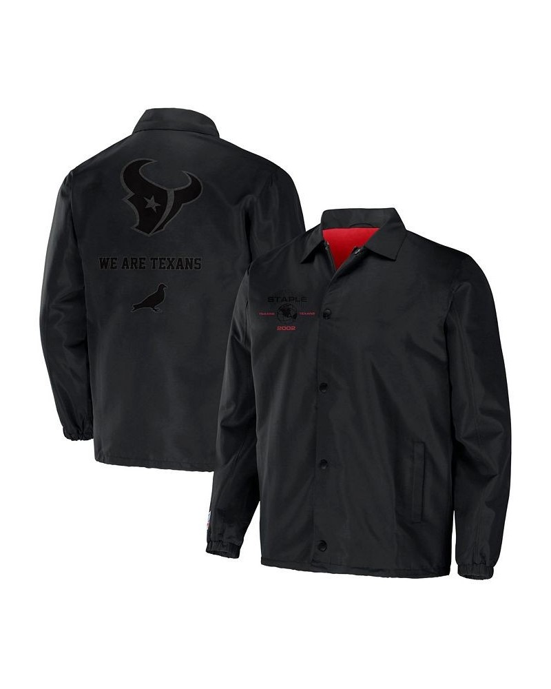 Men's NFL X Staple Black Houston Texans Embroidered Nylon Jacket $38.49 Jackets