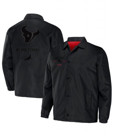 Men's NFL X Staple Black Houston Texans Embroidered Nylon Jacket $38.49 Jackets