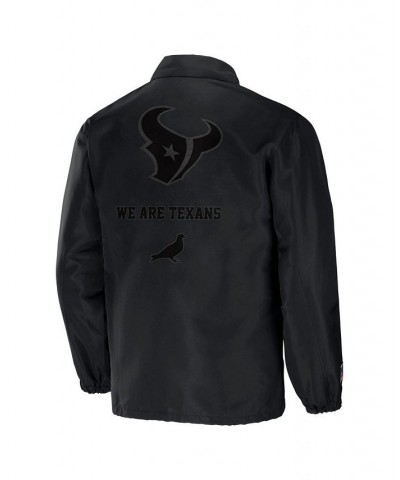 Men's NFL X Staple Black Houston Texans Embroidered Nylon Jacket $38.49 Jackets