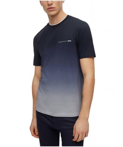 BOSS Men's Porsche Stretch-Cotton Degrade Print T-shirt Blue $52.14 T-Shirts