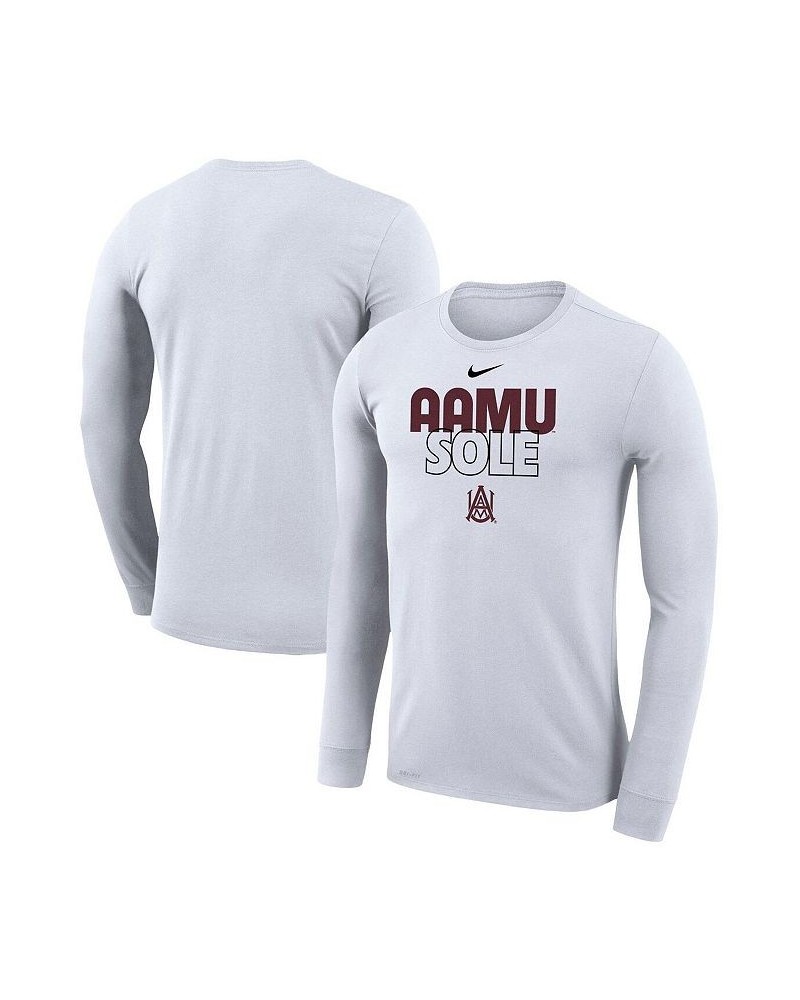 Men's and Women's White Alabama A&M Bulldogs 2023 On Court Bench Long Sleeve T-shirt $26.49 Tops