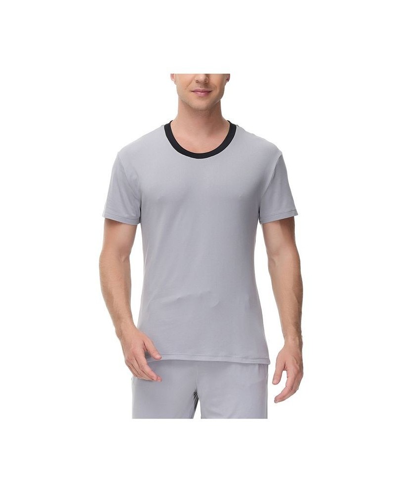 INK + IVY Heat retaining Crew neck contrast Short Sleeve Pajama Tee Alloy $12.30 Pajama