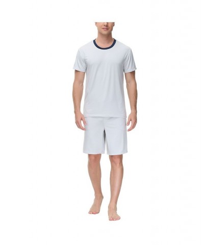 Men's Moisture-Wicking Crewneck T-Shirt & Shorts Pajama Set Tan/Beige $17.76 Pajama