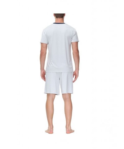 Men's Moisture-Wicking Crewneck T-Shirt & Shorts Pajama Set Tan/Beige $17.76 Pajama