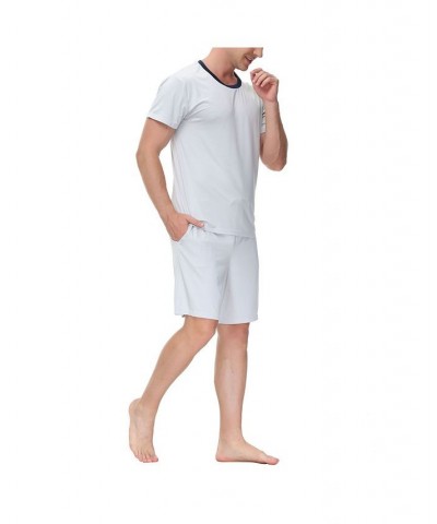 Men's Moisture-Wicking Crewneck T-Shirt & Shorts Pajama Set Tan/Beige $17.76 Pajama