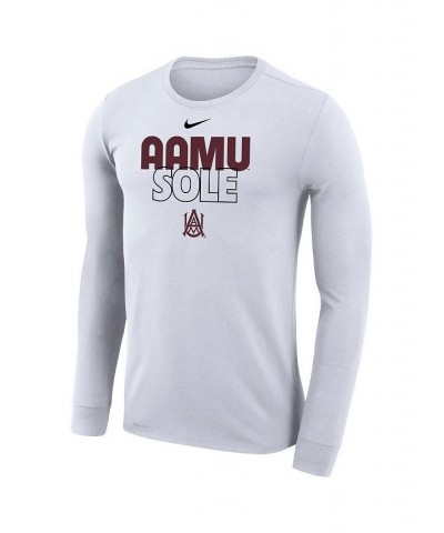 Men's and Women's White Alabama A&M Bulldogs 2023 On Court Bench Long Sleeve T-shirt $26.49 Tops