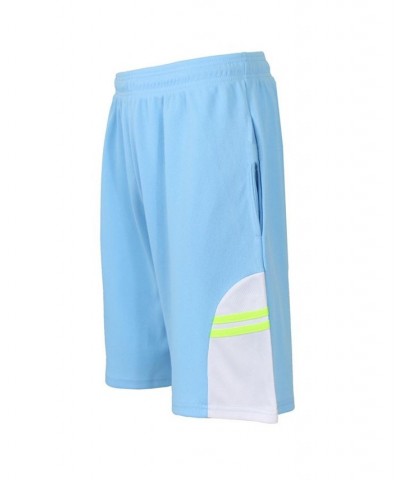 Men's Moisture Wicking Shorts with Side Trim Design Light Blue $16.66 Shorts