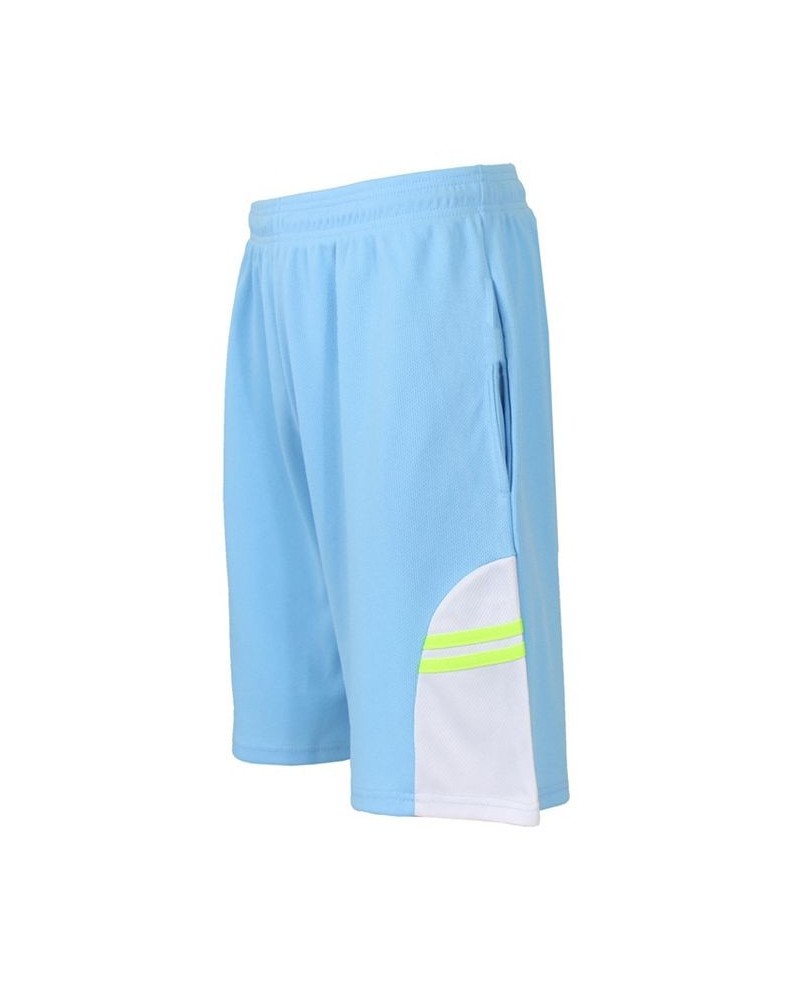 Men's Moisture Wicking Shorts with Side Trim Design Light Blue $16.66 Shorts