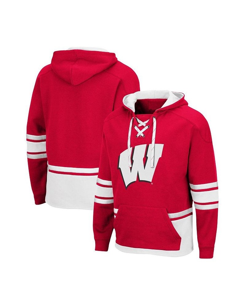 Men's Red Wisconsin Badgers Lace Up 3.0 Pullover Hoodie $38.24 Sweatshirt