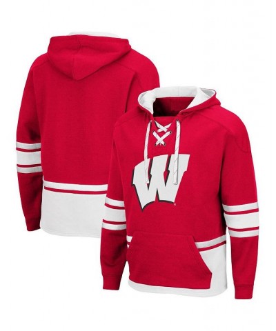 Men's Red Wisconsin Badgers Lace Up 3.0 Pullover Hoodie $38.24 Sweatshirt